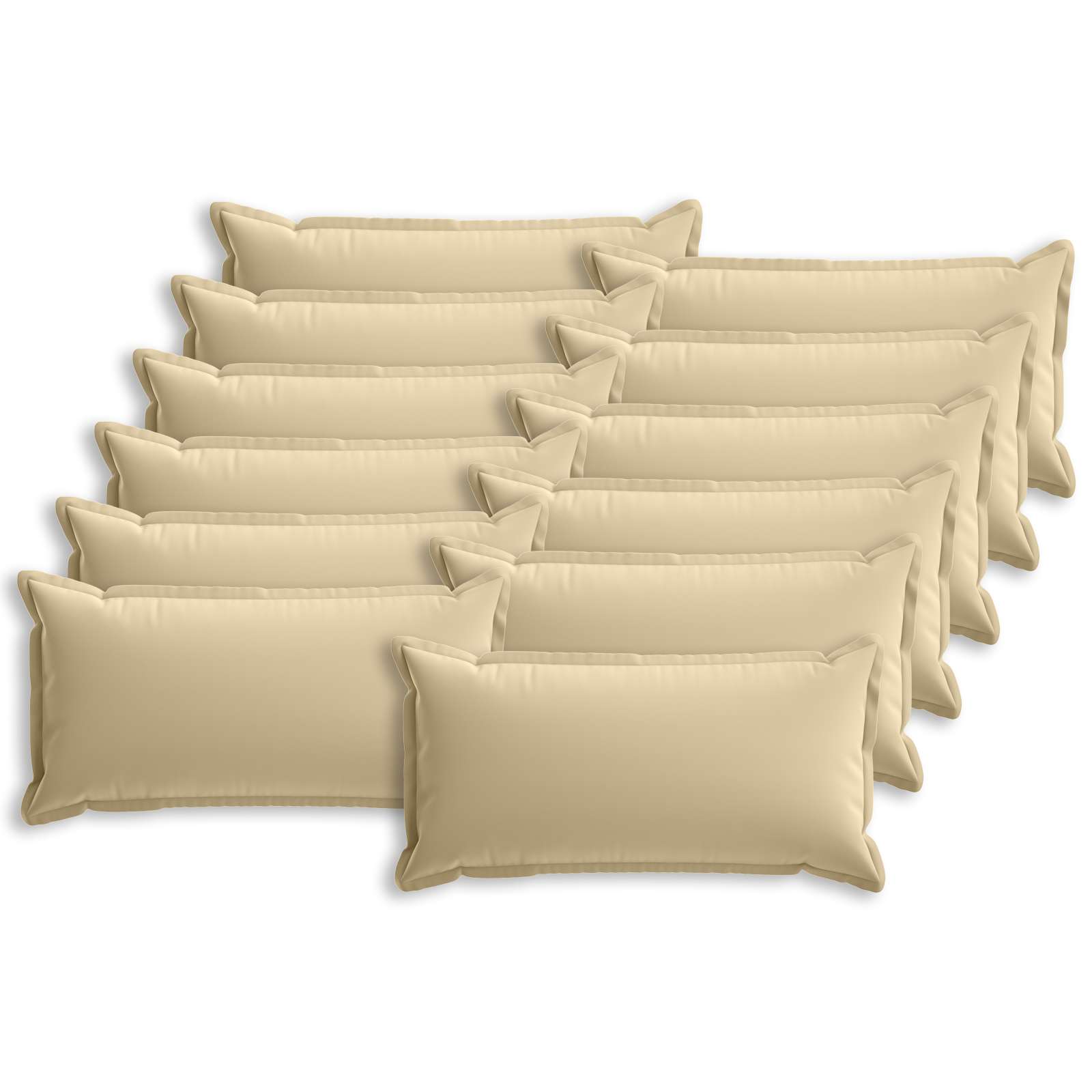 vidaXL Cushion Cover 12 pcs HOUTEN Beige 40 x 80 cm Polyester 2