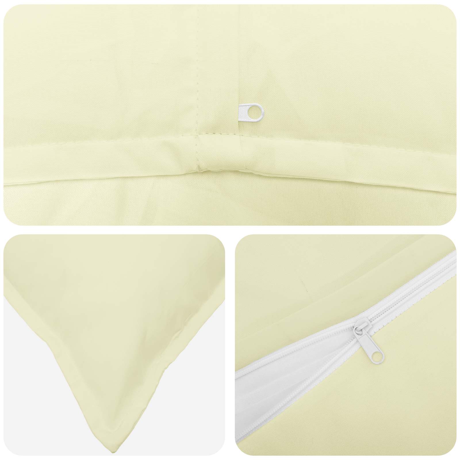 vidaXL Cushion Cover 12 pcs HOUTEN Cream 40 x 80 cm Polyester 6