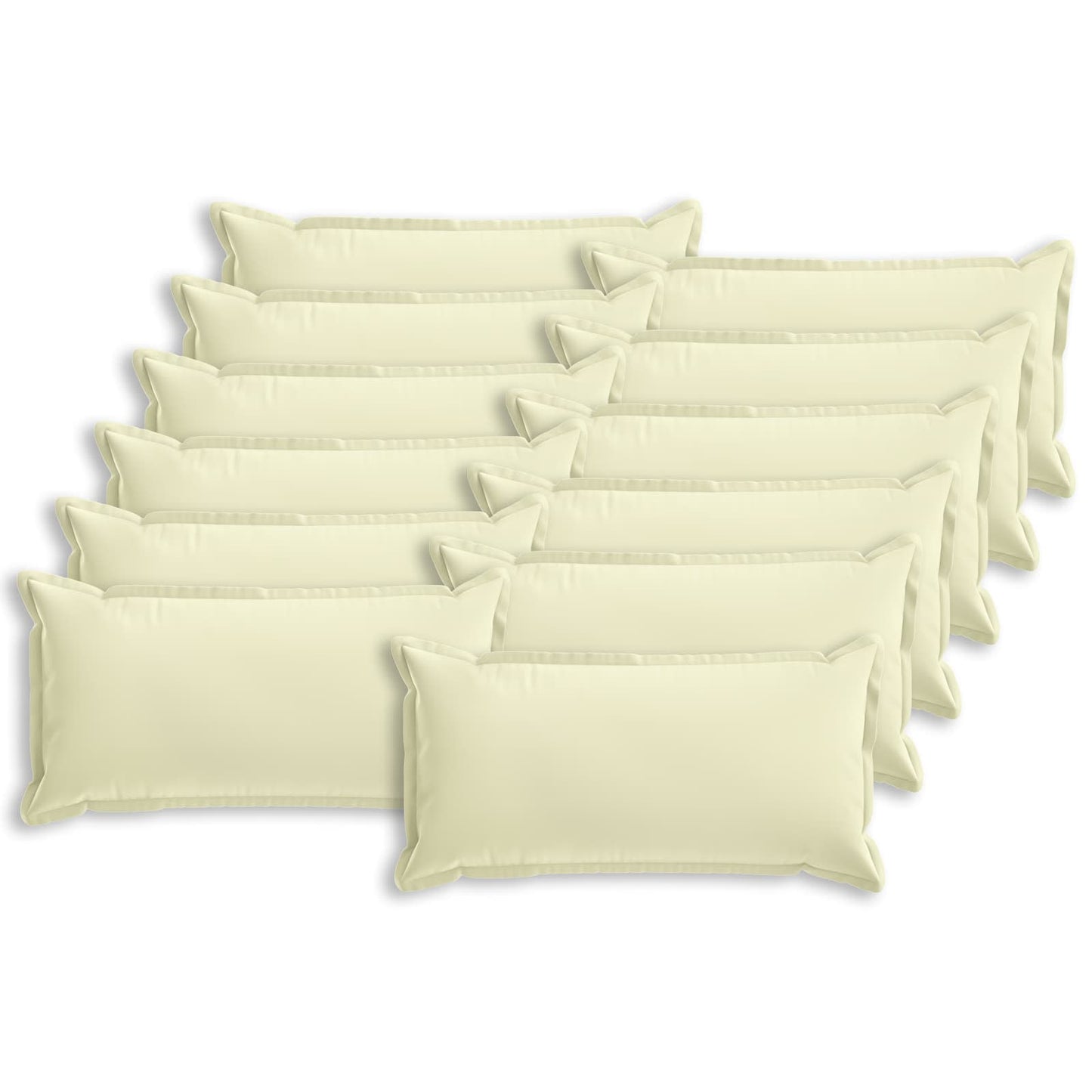 vidaXL Cushion Cover 12 pcs HOUTEN Cream 40 x 80 cm Polyester 2