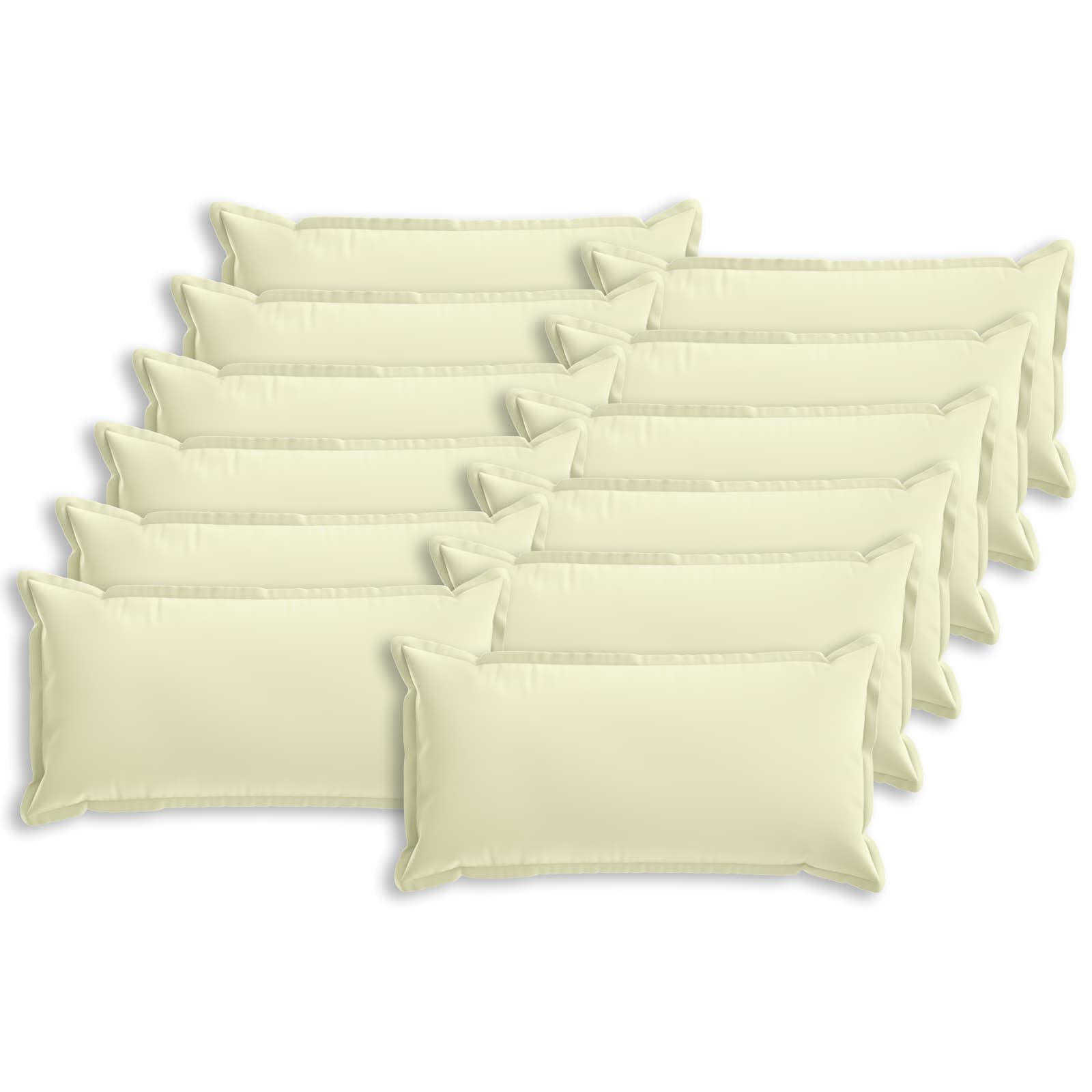 vidaXL Cushion Cover 12 pcs HOUTEN Cream 40 x 80 cm Polyester 2