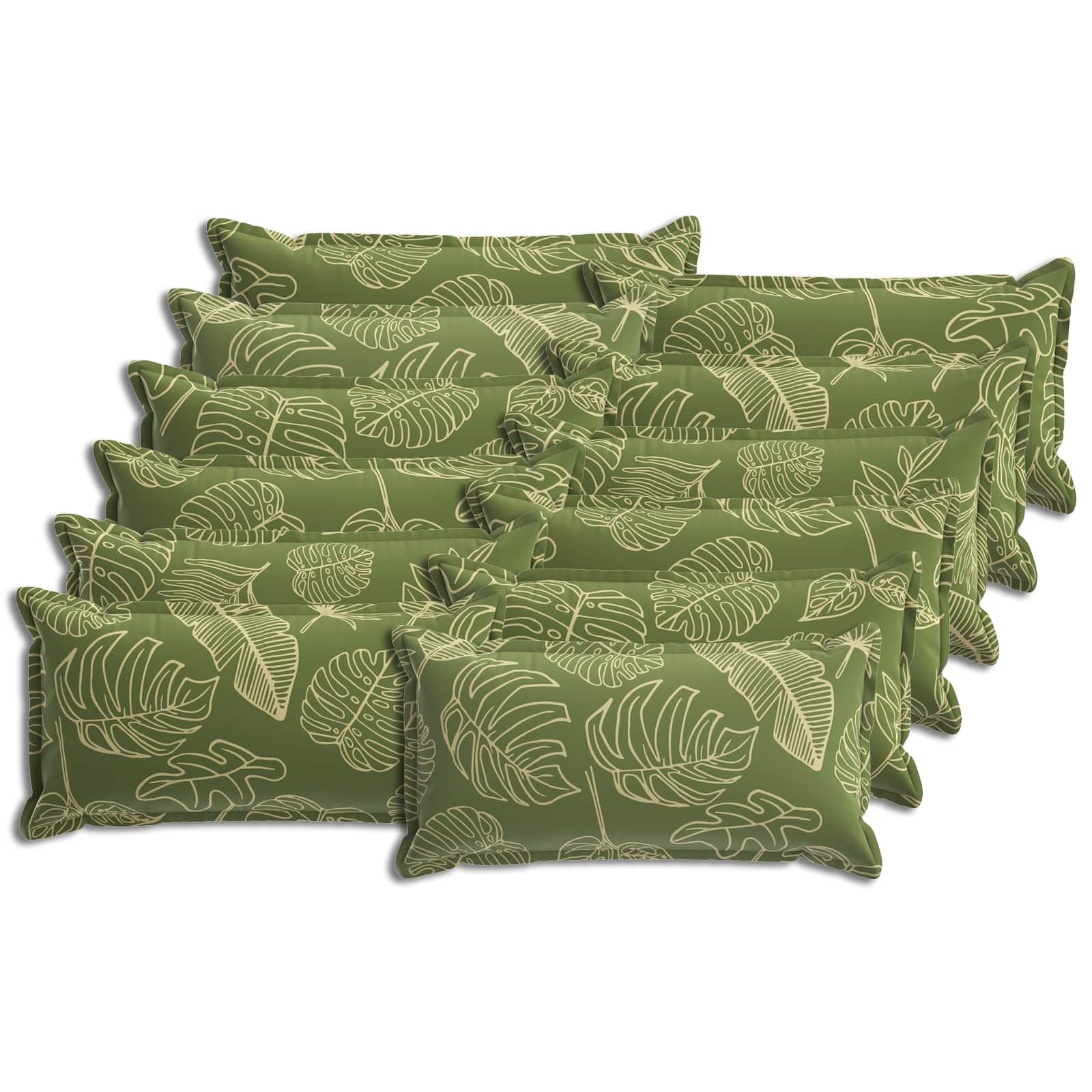 vidaXL Cushion Cover 12 pcs HOUTEN Leaf Design 40 x 80 cm Polyester 2