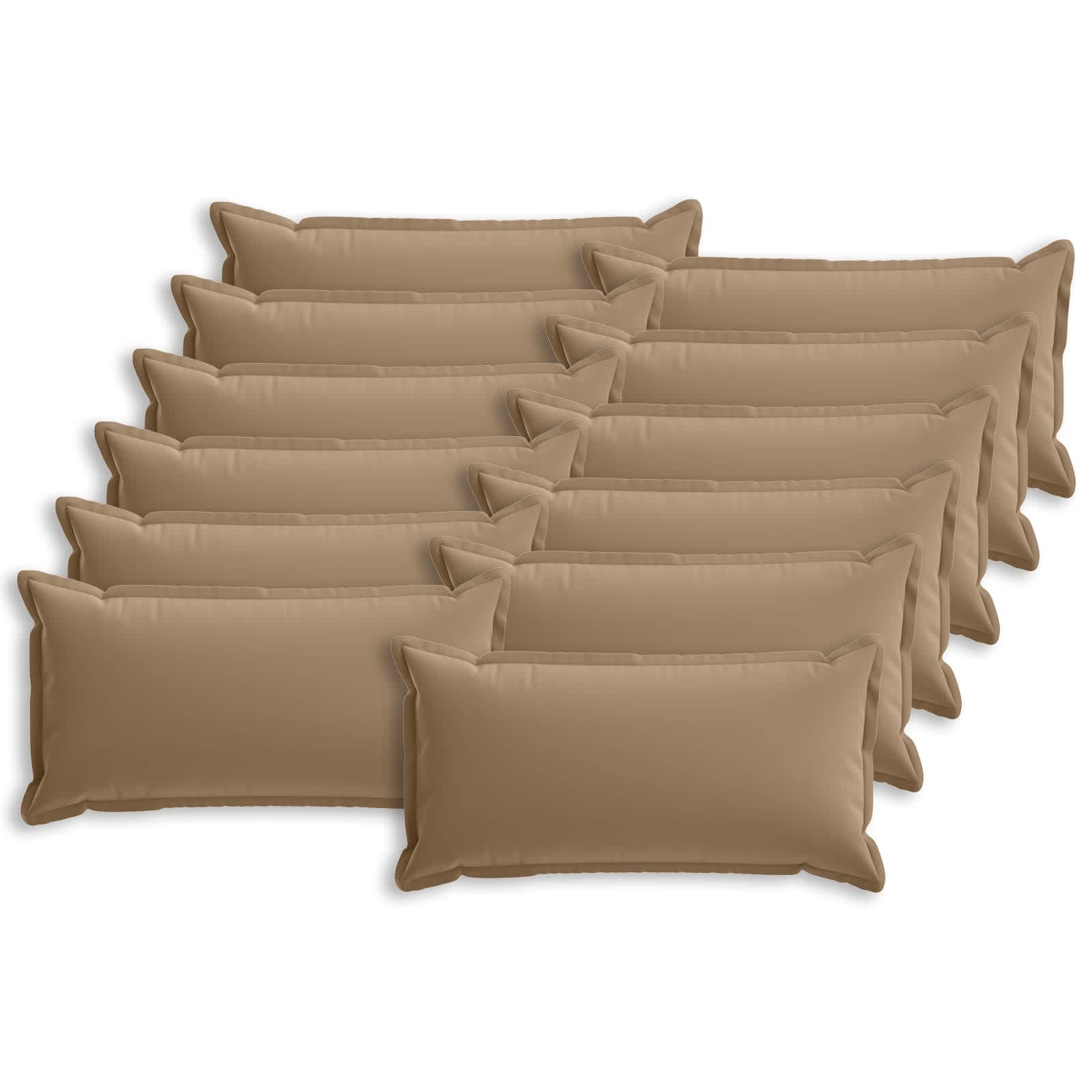 vidaXL Cushion Cover 12 pcs HOUTEN Taupe 40 x 80 cm Polyester 2