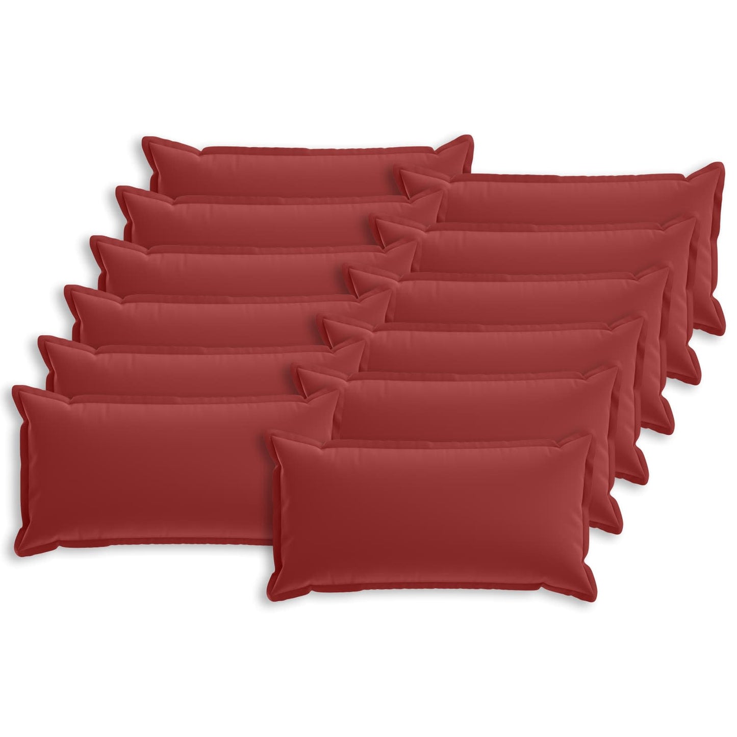 vidaXL Cushion Cover 12 pcs HOUTEN Wine Red 40 x 80 cm Polyester 2