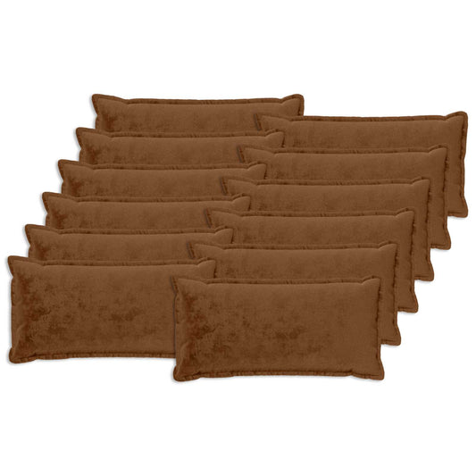 vidaXL Cushion Cover 12 pcs HOUTEN Light Brown 40 x 80 cm Flannel 2