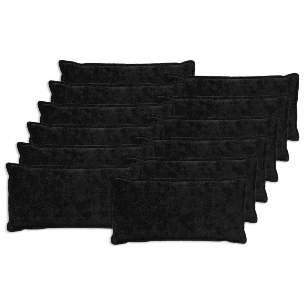 Cushion Cover 12 pcs HOUTEN Black Faux Rabbit Fur