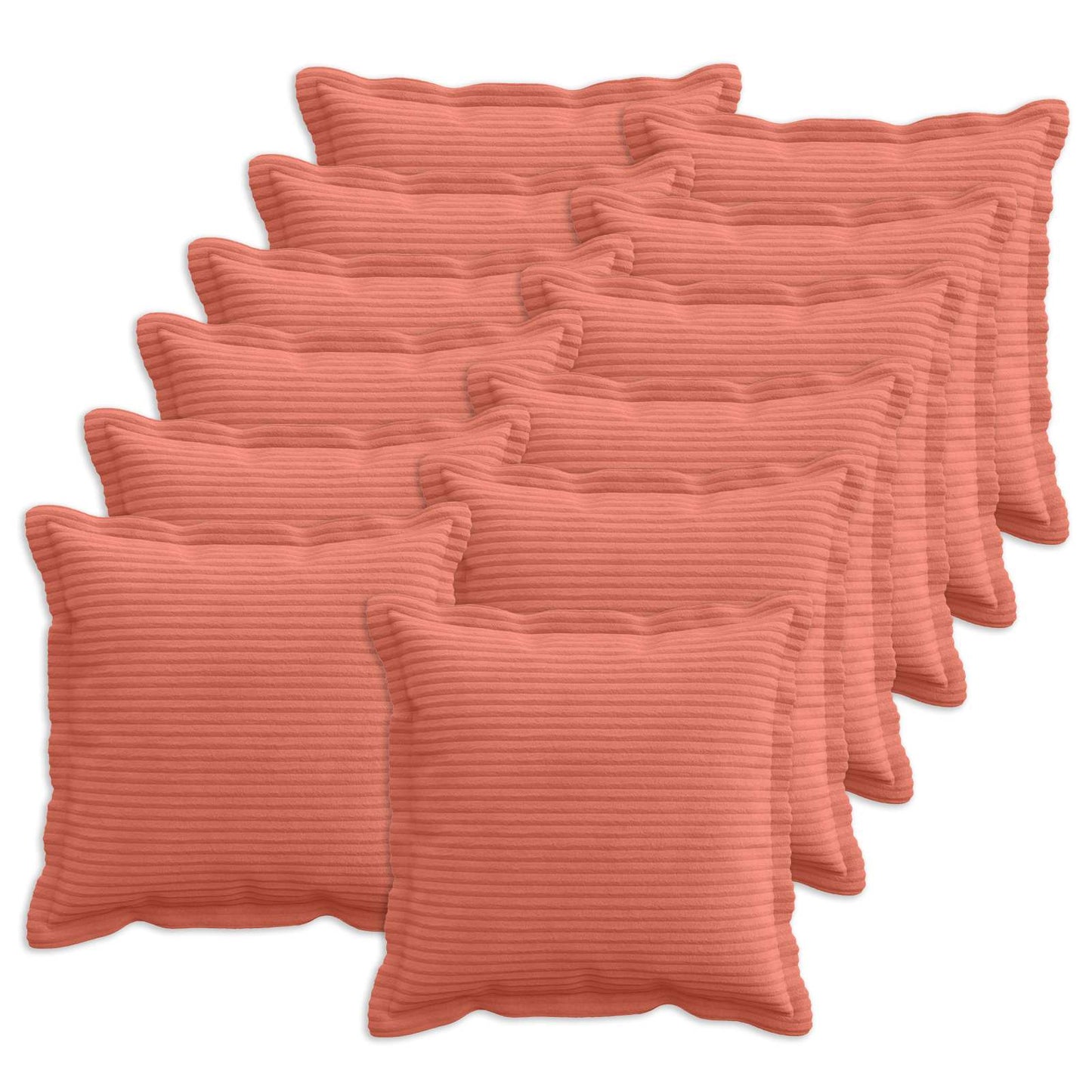 vidaXL Cushion Cover 12 pcs HOUTEN Red Orange 45 x 45 cm Corduroy 1