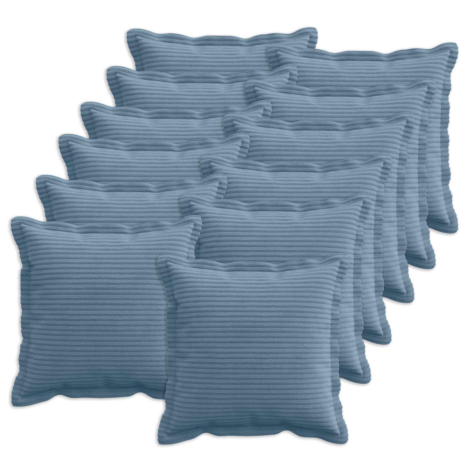 vidaXL Cushion Cover 12 pcs HOUTEN Blue 45 x 45 cm Corduroy 1