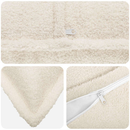 vidaXL Cushion Cover 12 pcs HOUTEN Cream 45 x 45 cm Bouclé 4
