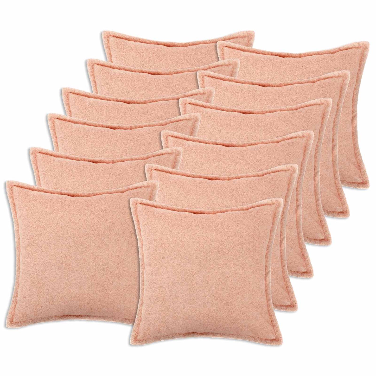 vidaXL Cushion Cover 12 pcs HOUTEN Pink 45 x 45 cm Bouclé 1