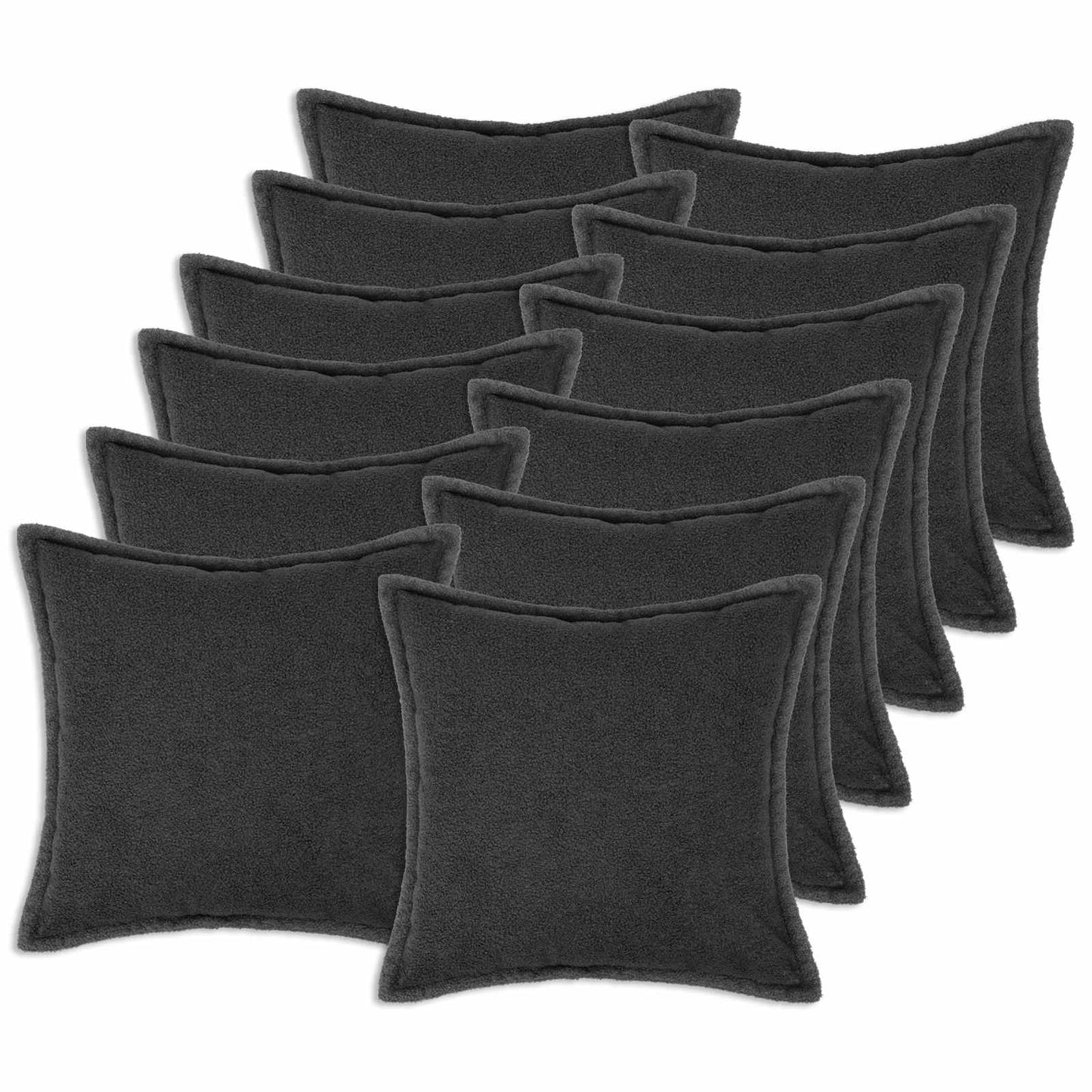 vidaXL Cushion Cover 12 pcs HOUTEN Dark Grey 45 x 45 cm Bouclé 1