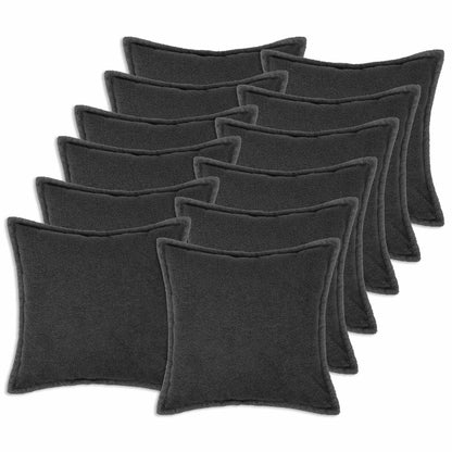 vidaXL Cushion Cover 12 pcs HOUTEN Dark Grey 45 x 45 cm Bouclé 1