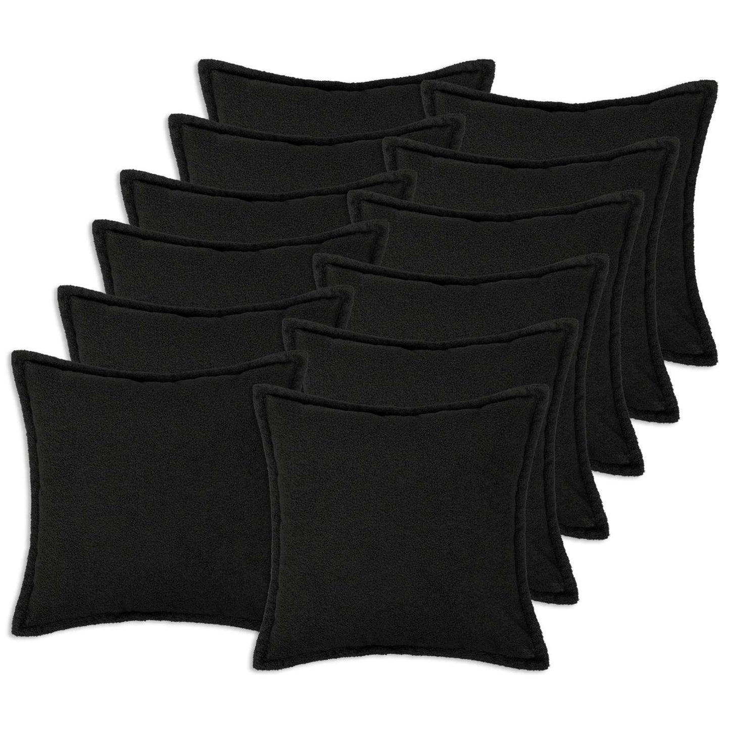 vidaXL Cushion Cover 12 pcs HOUTEN Black 45 x 45 cm Bouclé 1
