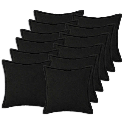 vidaXL Cushion Cover 12 pcs HOUTEN Black 45 x 45 cm Bouclé 1