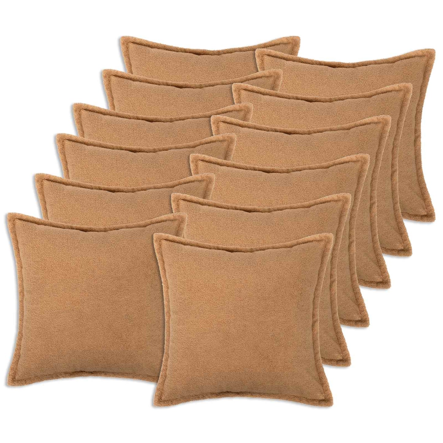 vidaXL Cushion Cover 12 pcs HOUTEN Beige 45 x 45 cm Bouclé 1