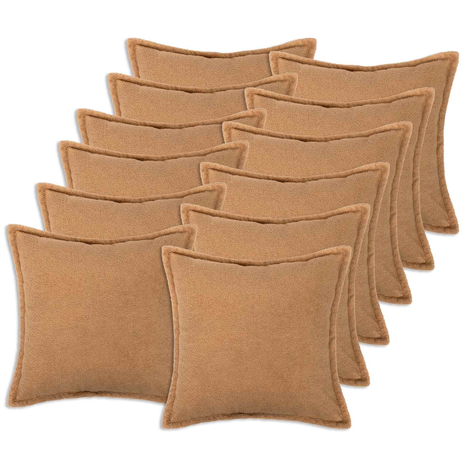 vidaXL Cushion Cover 12 pcs HOUTEN Beige 45 x 45 cm Bouclé 1