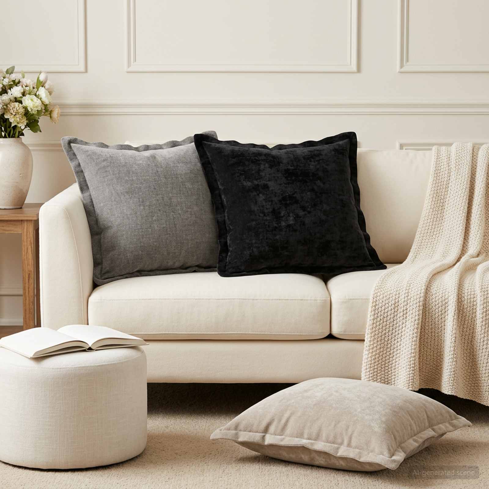 vidaXL Cushion Cover 12 pcs HOUTEN Anthracite 45 x 45 cm 1