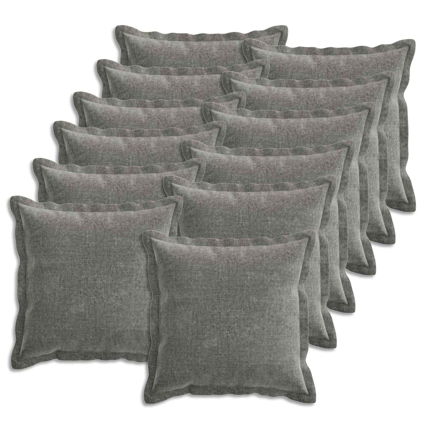 vidaXL Cushion Cover 12 pcs HOUTEN Dark Grey 45 x 45 cm 2