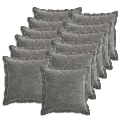 vidaXL Cushion Cover 12 pcs HOUTEN Dark Grey 45 x 45 cm 2
