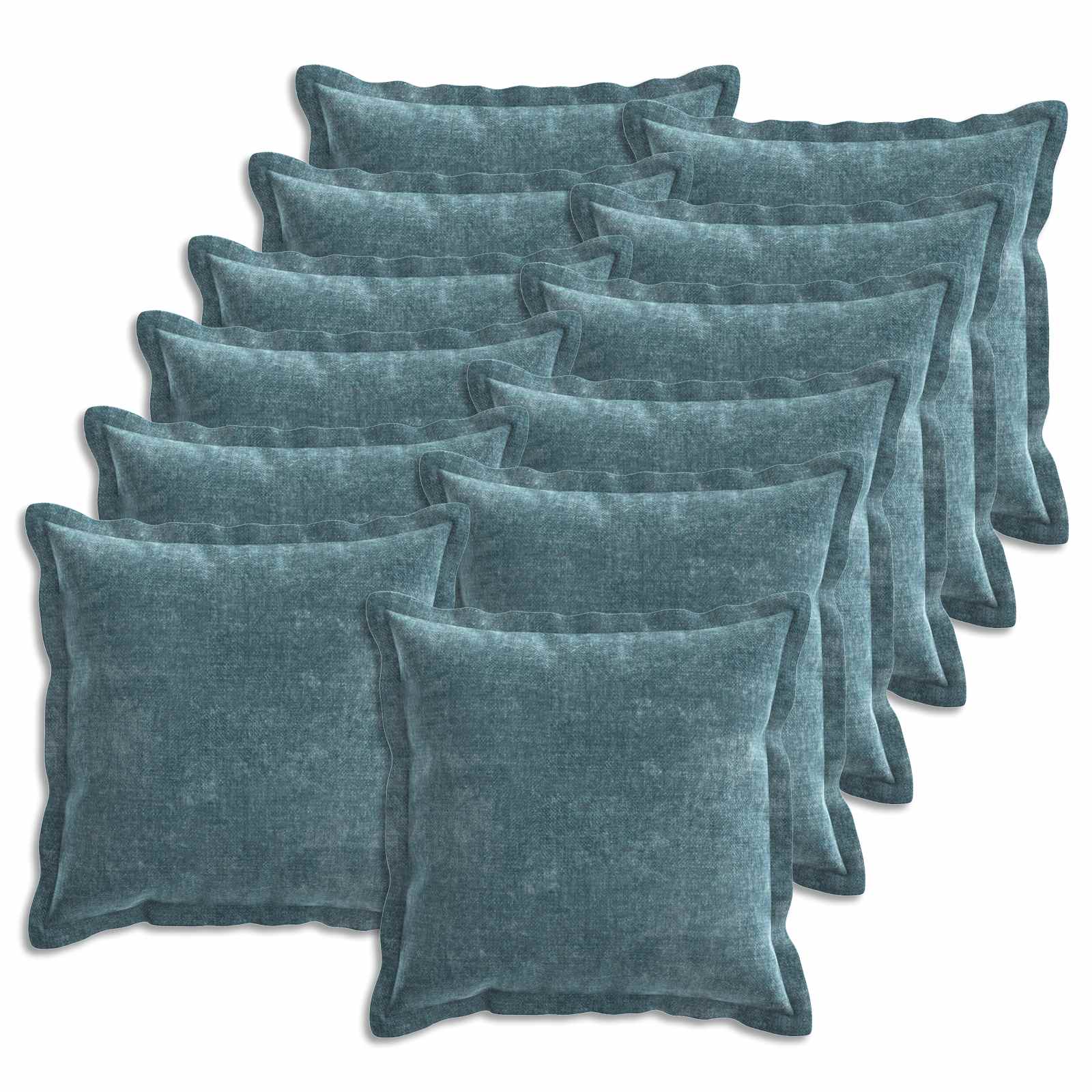 vidaXL Cushion Cover 12 pcs HOUTEN Blue 45 x 45 cm Chenille Fabric 2