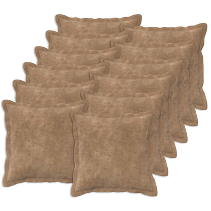 Cushion Cover 12 pcs HOUTEN Taupe Microfiber Fleece