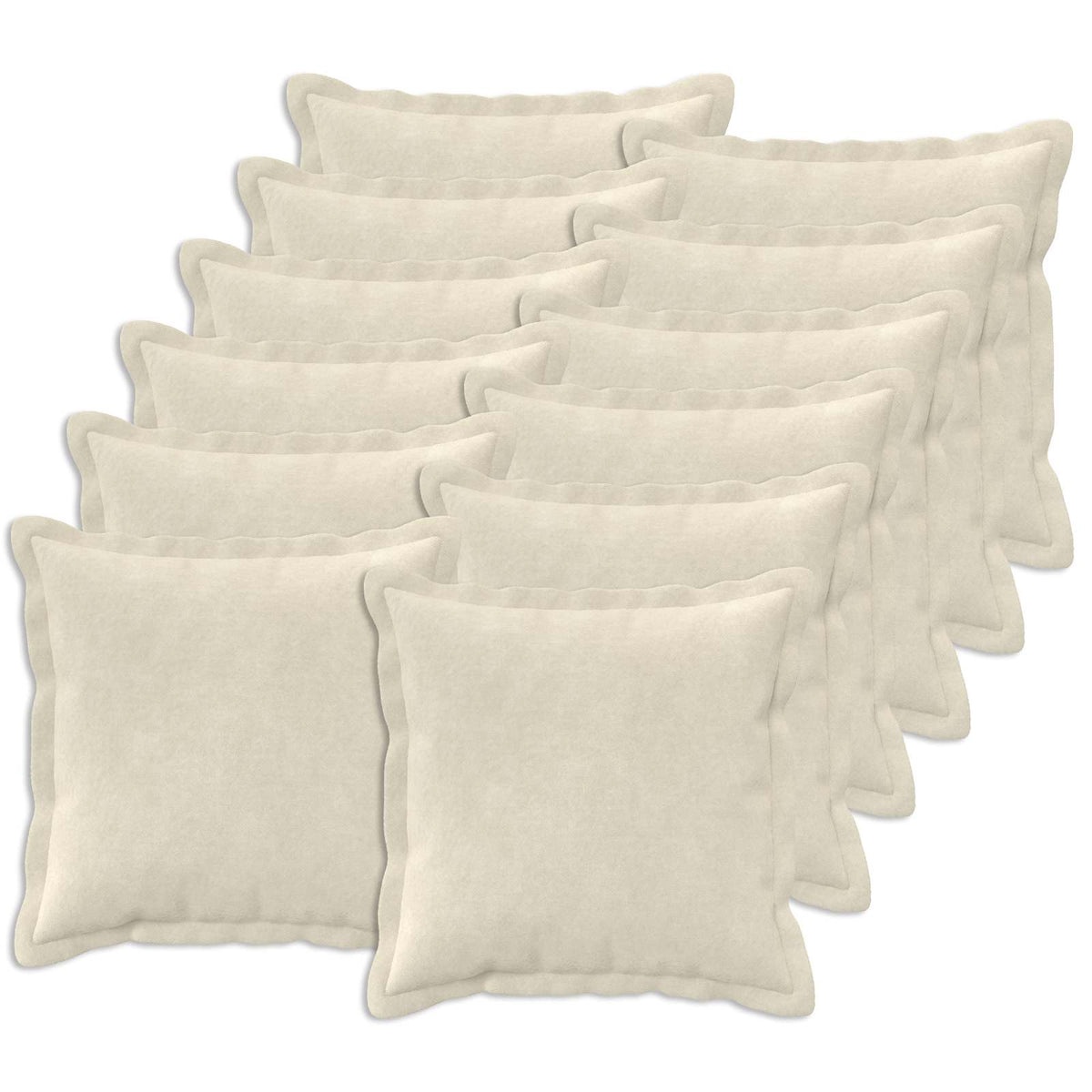 Cushion Cover 12 pcs HOUTEN Cream Microfiber Fleece