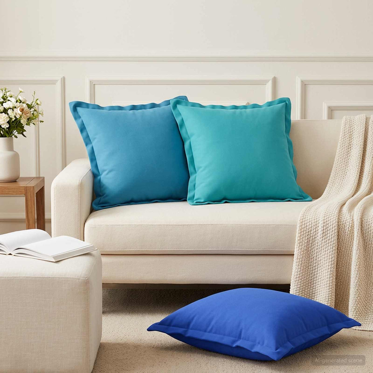 Throw Pillow HOUTEN 50 x 50 cm Polyester 6 Width 50 cm Light blue