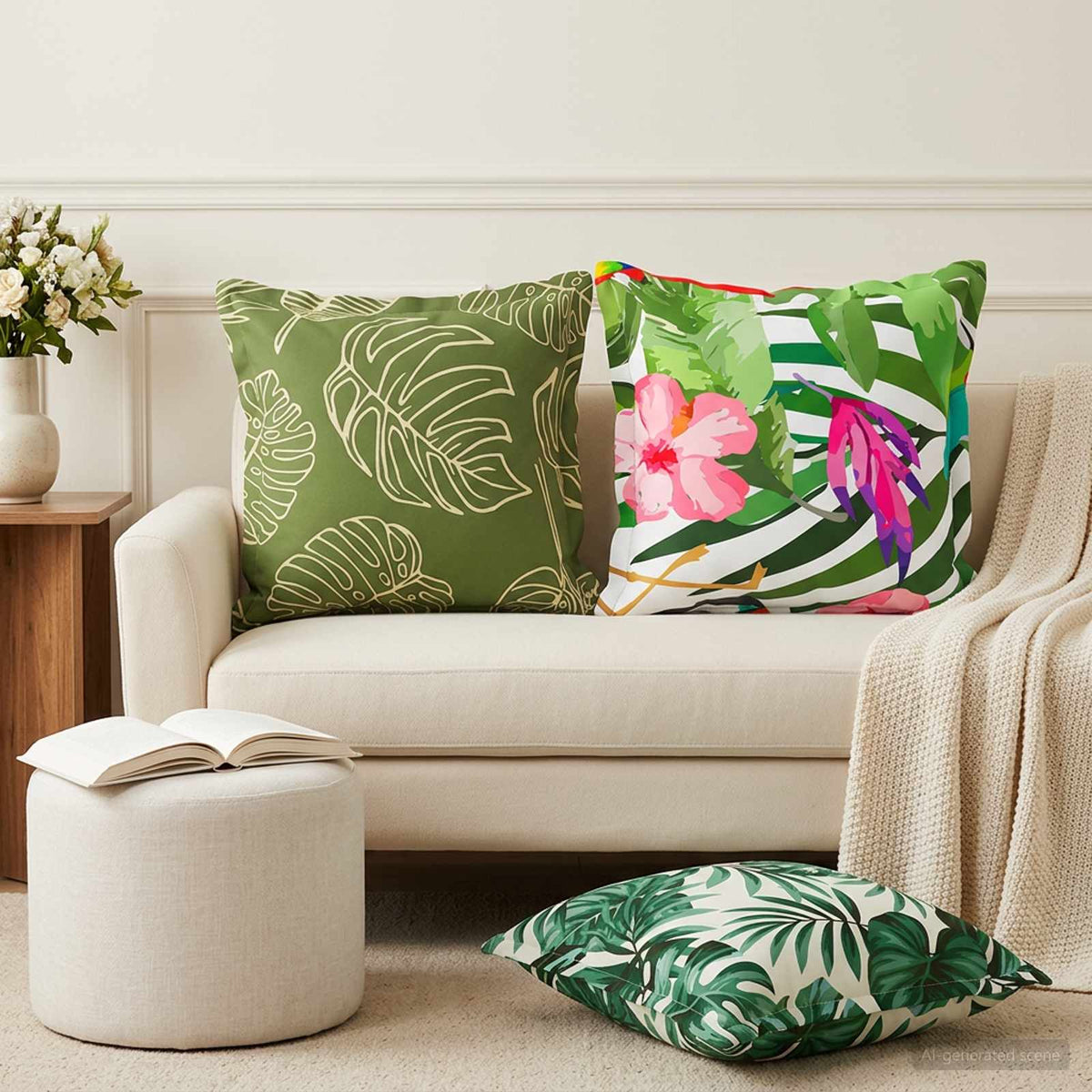 Throw Pillow HOUTEN 50 x 50 cm Polyester 6 Width 50 cm Leaf design
