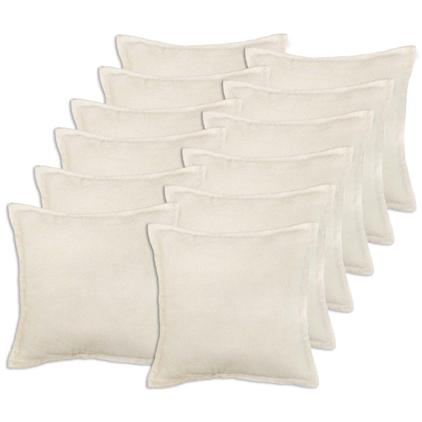 vidaXL Cushion Cover 12 pcs HOUTEN Cream 50 x 50 cm Bouclé 1