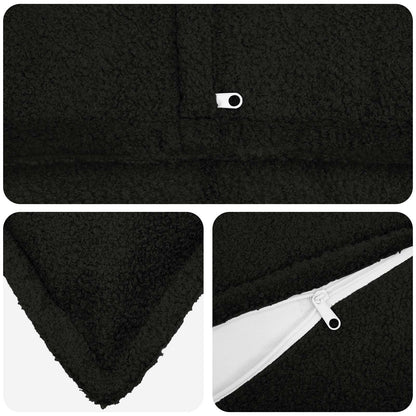vidaXL Cushion Cover 12 pcs HOUTEN Black 50 x 50 cm Bouclé 4