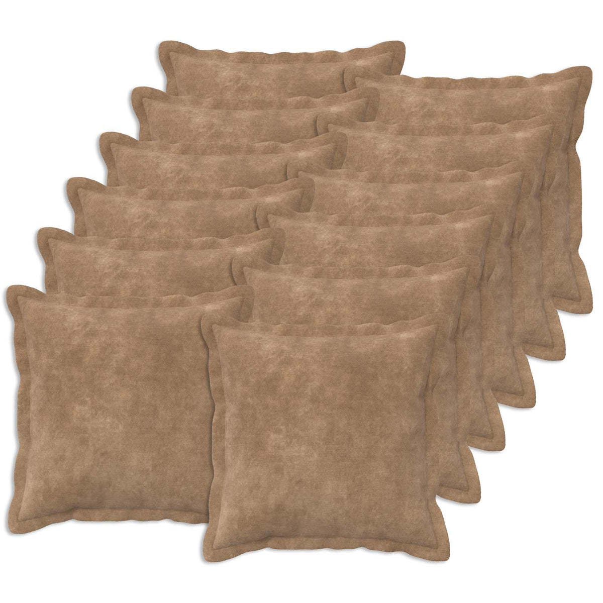 vidaXL Cushion Cover 12 pcs HOUTEN Taupe 50 x 50 cm Microfiber Fleece 1