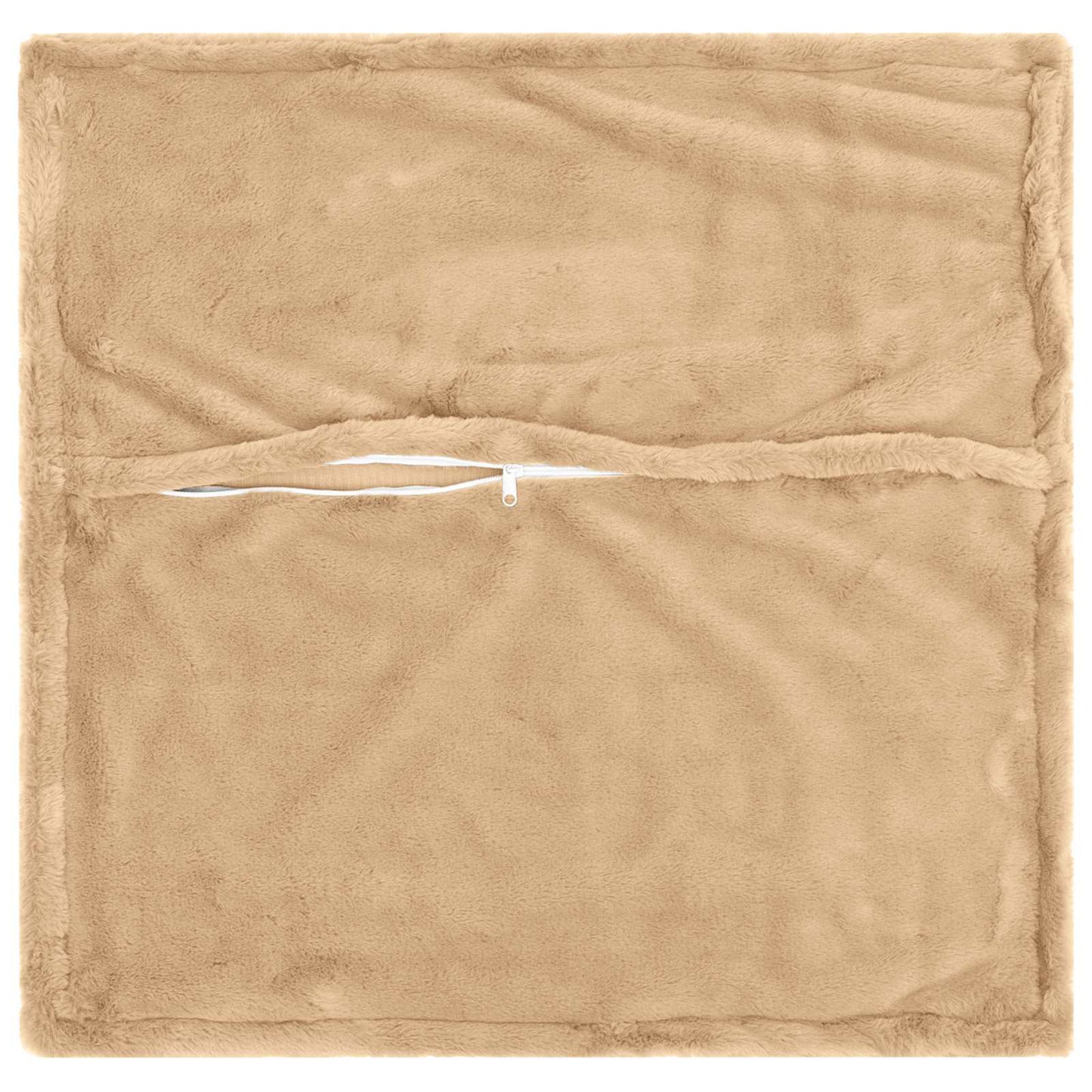 vidaXL Cushion Cover 12 pcs HOUTEN Cream 50 x 50 cm Faux Rabbit Fur 4