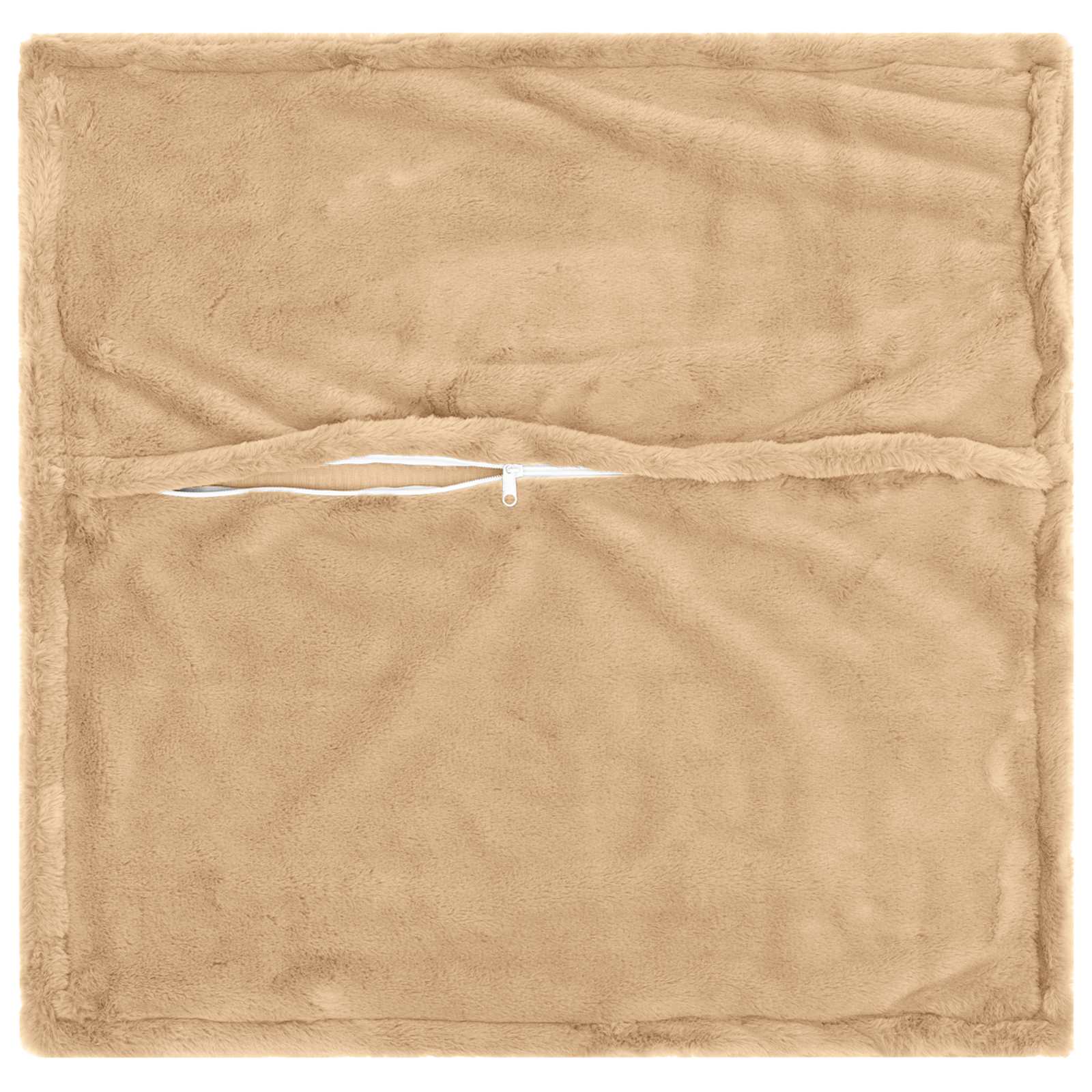 vidaXL Cushion Cover 12 pcs HOUTEN Cream 50 x 50 cm Faux Rabbit Fur 4