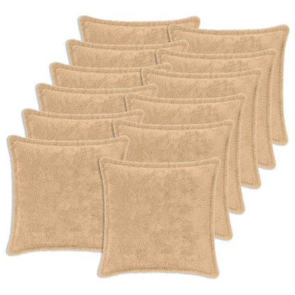 vidaXL Cushion Cover 12 pcs HOUTEN Cream 50 x 50 cm Faux Rabbit Fur 2