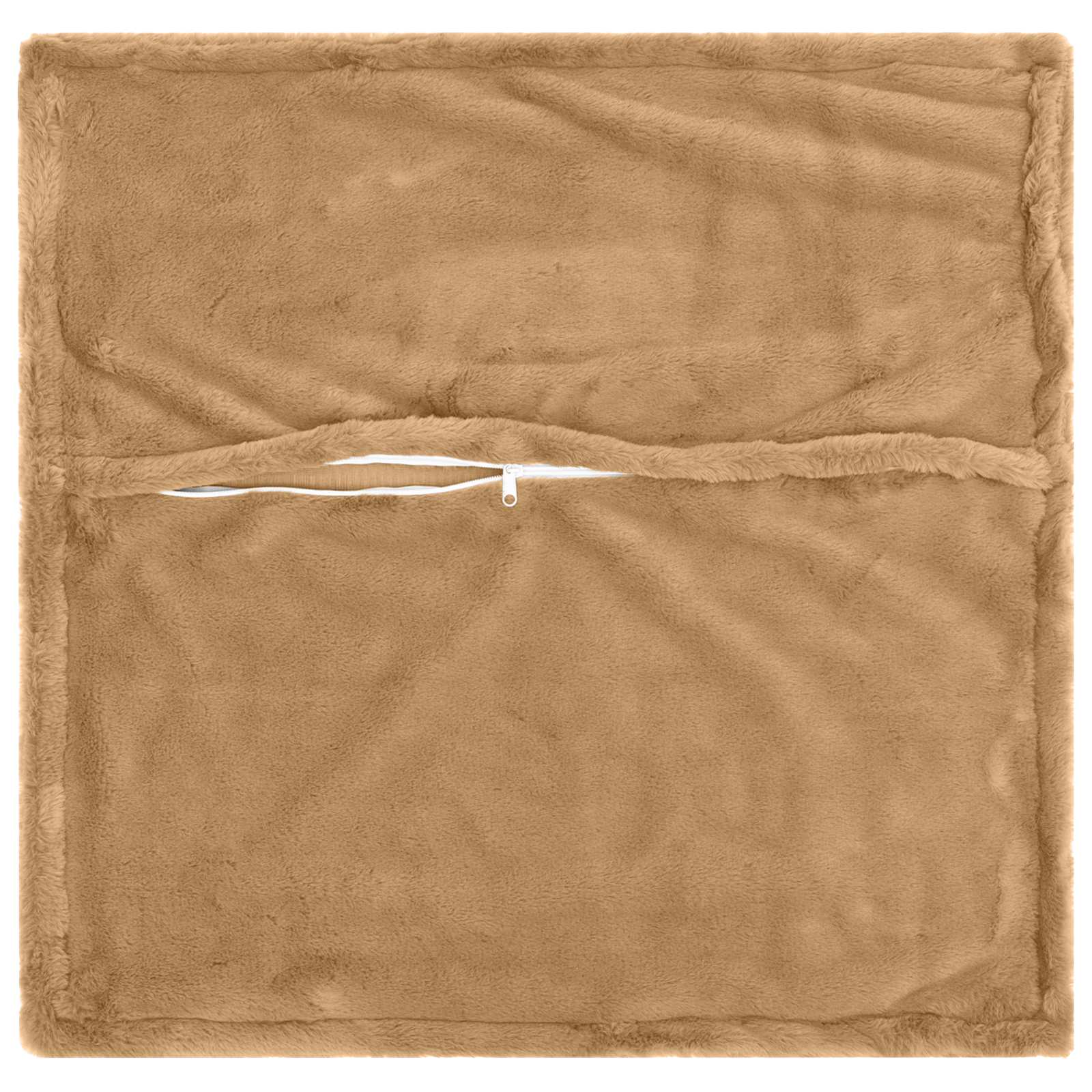 vidaXL Cushion Cover 12 pcs HOUTEN Taupe 50 x 50 cm Faux Rabbit Fur 4