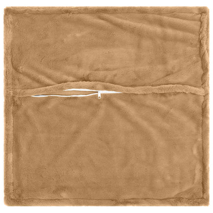 vidaXL Cushion Cover 12 pcs HOUTEN Taupe 50 x 50 cm Faux Rabbit Fur 4