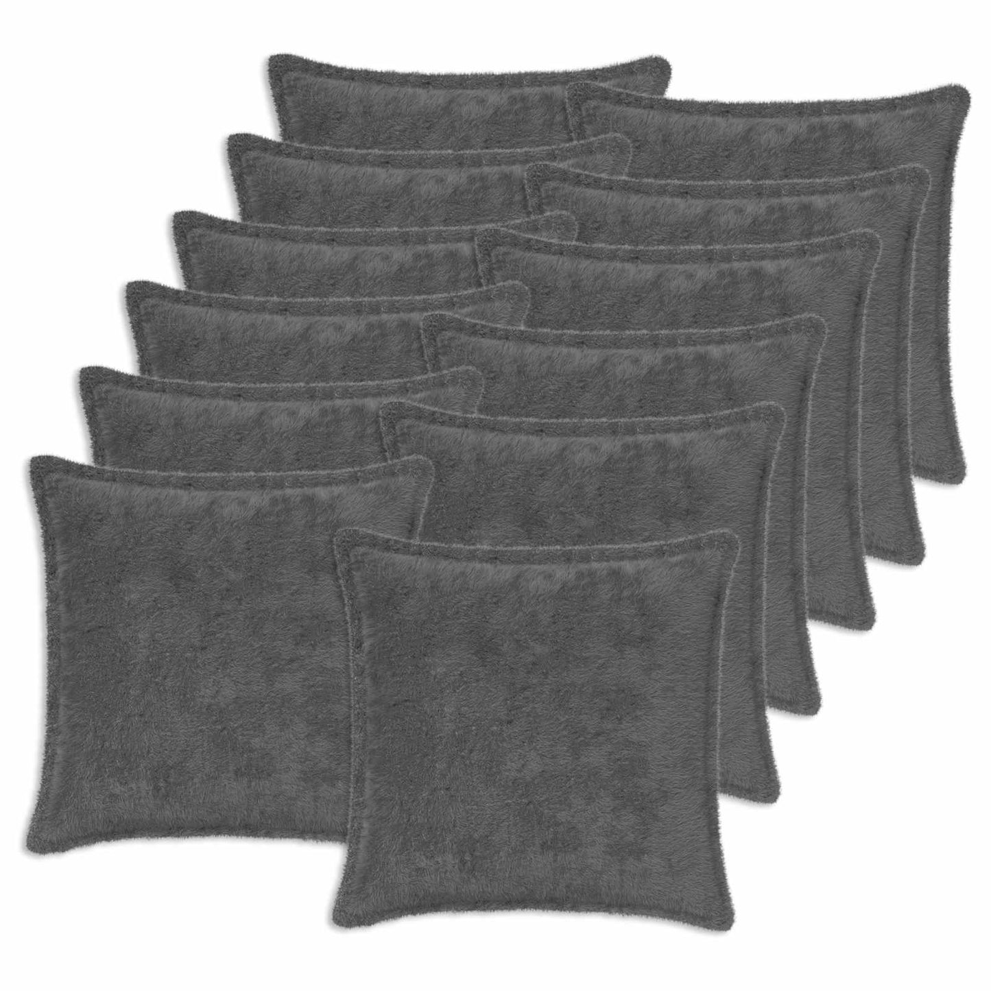 vidaXL Cushion Cover 12 pcs HOUTEN Dark Grey 50 x 50 cm 2