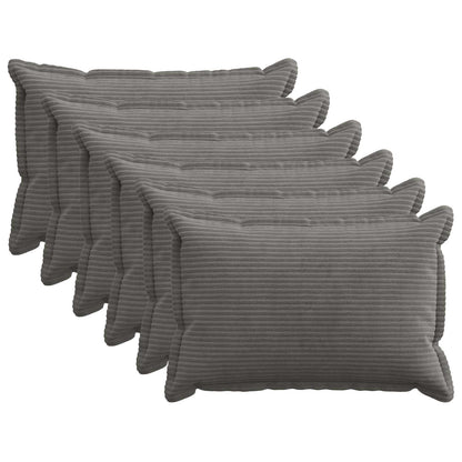 vidaXL Cushion Cover 6 pcs HOUTEN Dark Grey 50 x 70 cm Corduroy 1