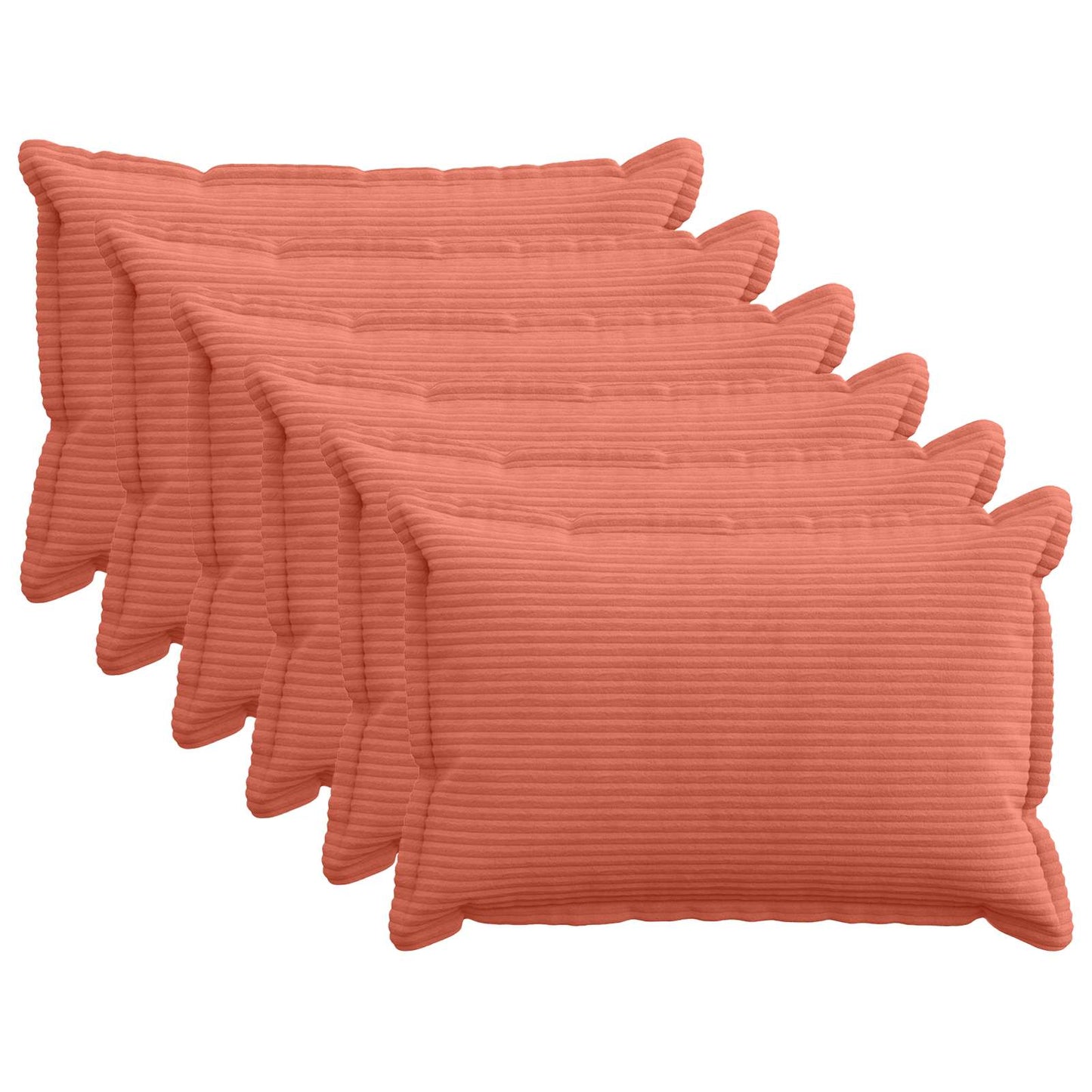 vidaXL Cushion Cover 6 pcs HOUTEN Red Orange 50 x 70 cm Corduroy 1