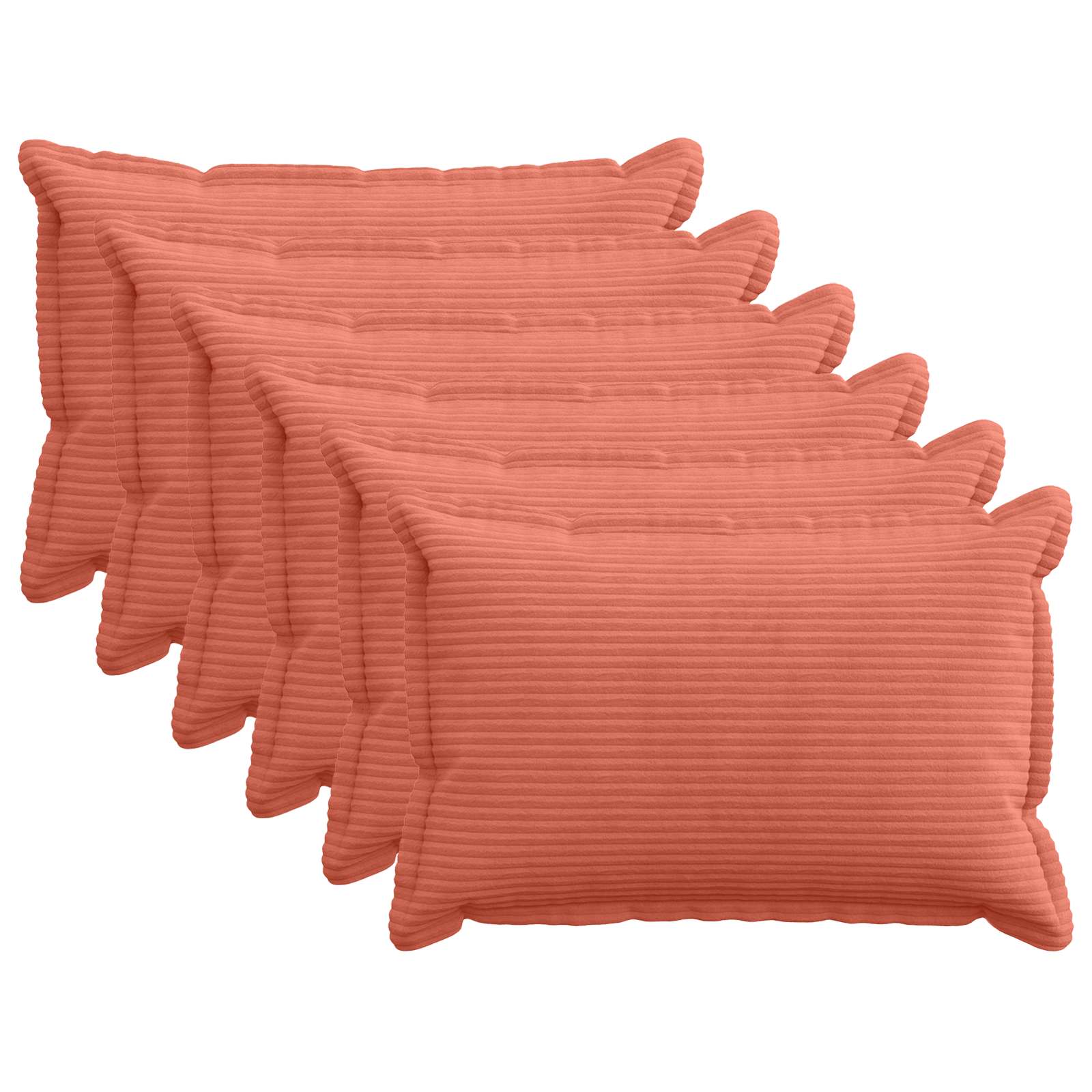vidaXL Cushion Cover 6 pcs HOUTEN Red Orange 50 x 70 cm Corduroy 1