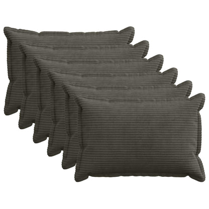 vidaXL Cushion Cover 6 pcs HOUTEN Anthracite 50 x 70 cm Corduroy 1