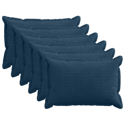 vidaXL Cushion Cover 6 pcs HOUTEN Navy Blue 50 x 70 cm Corduroy 1