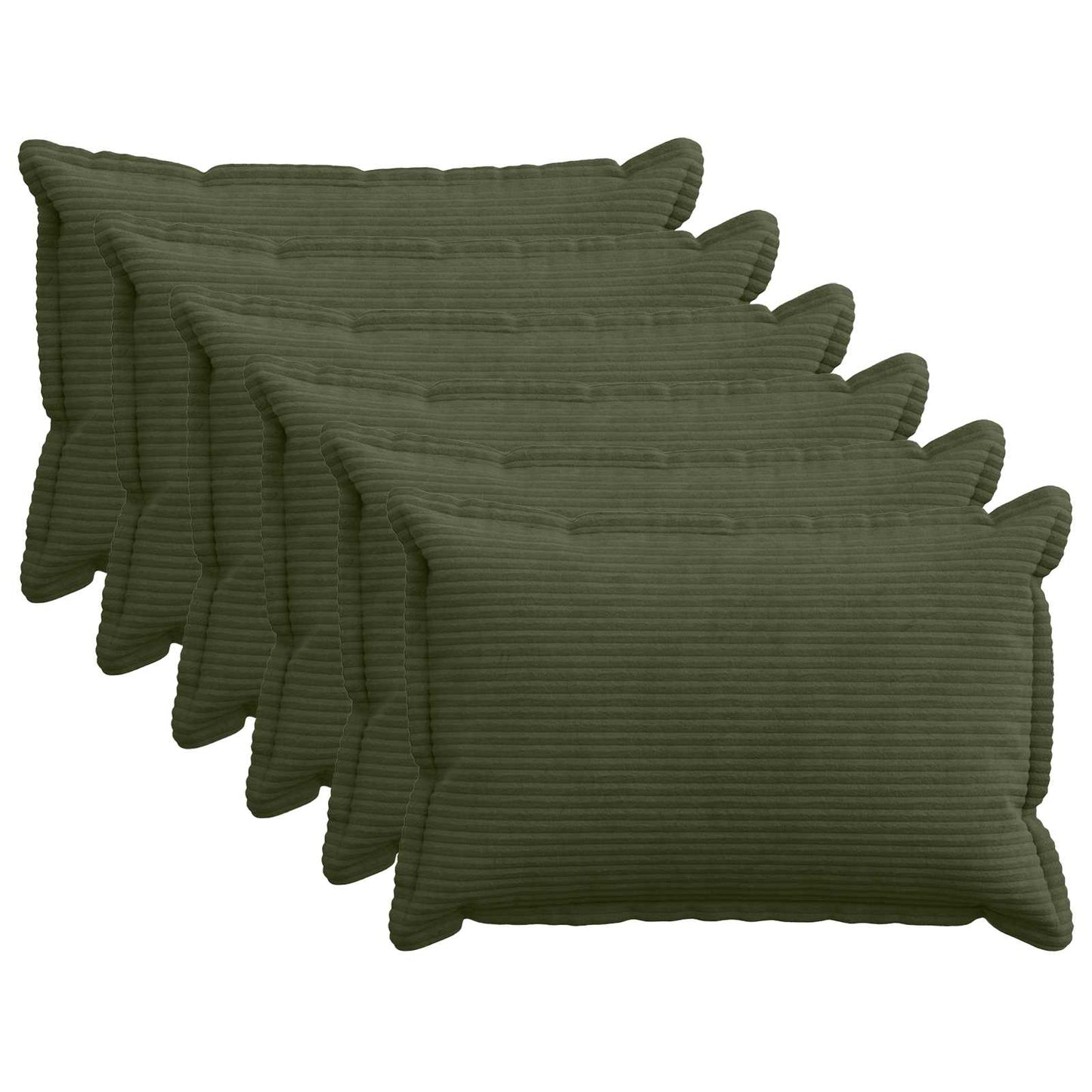 vidaXL Cushion Cover 6 pcs HOUTEN Green 50 x 70 cm Corduroy 1
