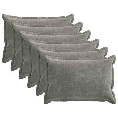 vidaXL Cushion Cover 6 pcs HOUTEN Dark Grey 50 x 70 cm Chenille Fabric 2