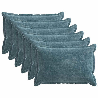 vidaXL Cushion Cover 6 pcs HOUTEN Blue 50 x 70 cm Chenille Fabric 2