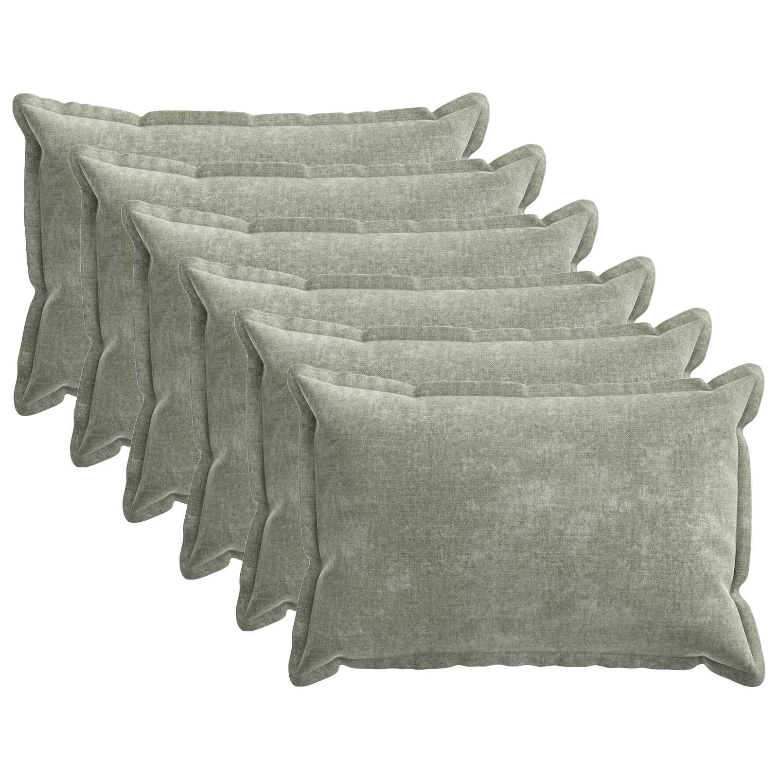 vidaXL Cushion Cover 6 pcs HOUTEN Green 50 x 70 cm Chenille Fabric 2