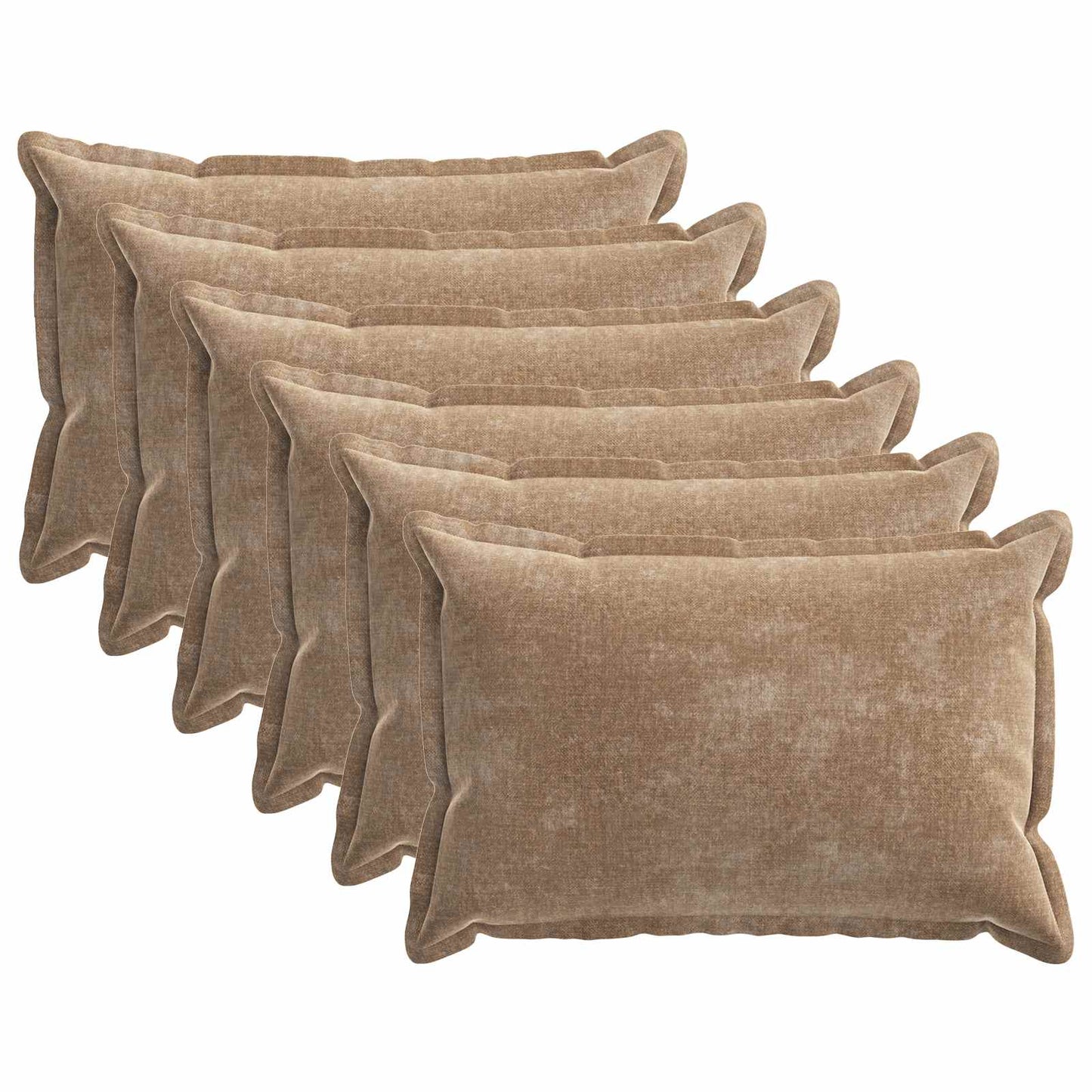 vidaXL Cushion Cover 6 pcs HOUTEN Brown 50 x 70 cm Chenille Fabric 2
