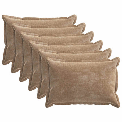 vidaXL Cushion Cover 6 pcs HOUTEN Brown 50 x 70 cm Chenille Fabric 2