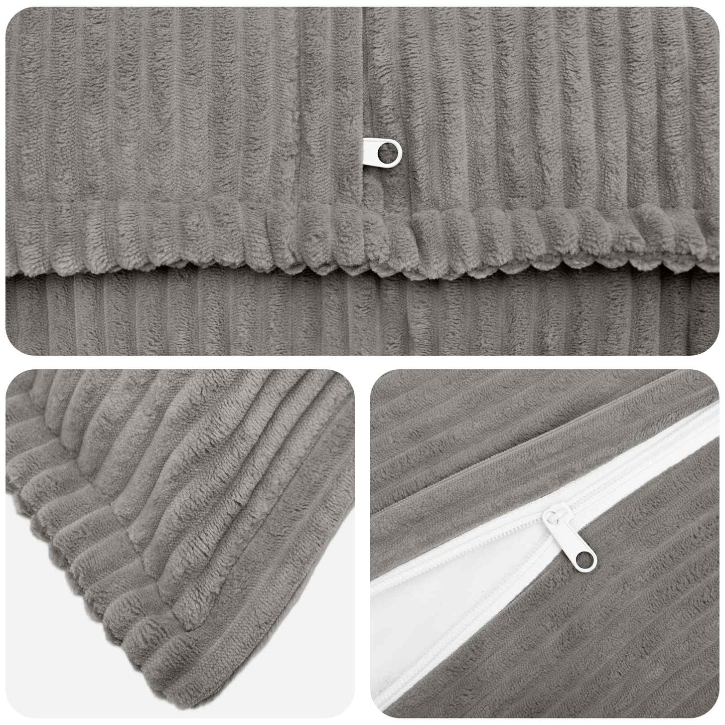 vidaXL Cushion Cover 6 pcs HOUTEN Light Grey 50 x 75 cm Corduroy 4