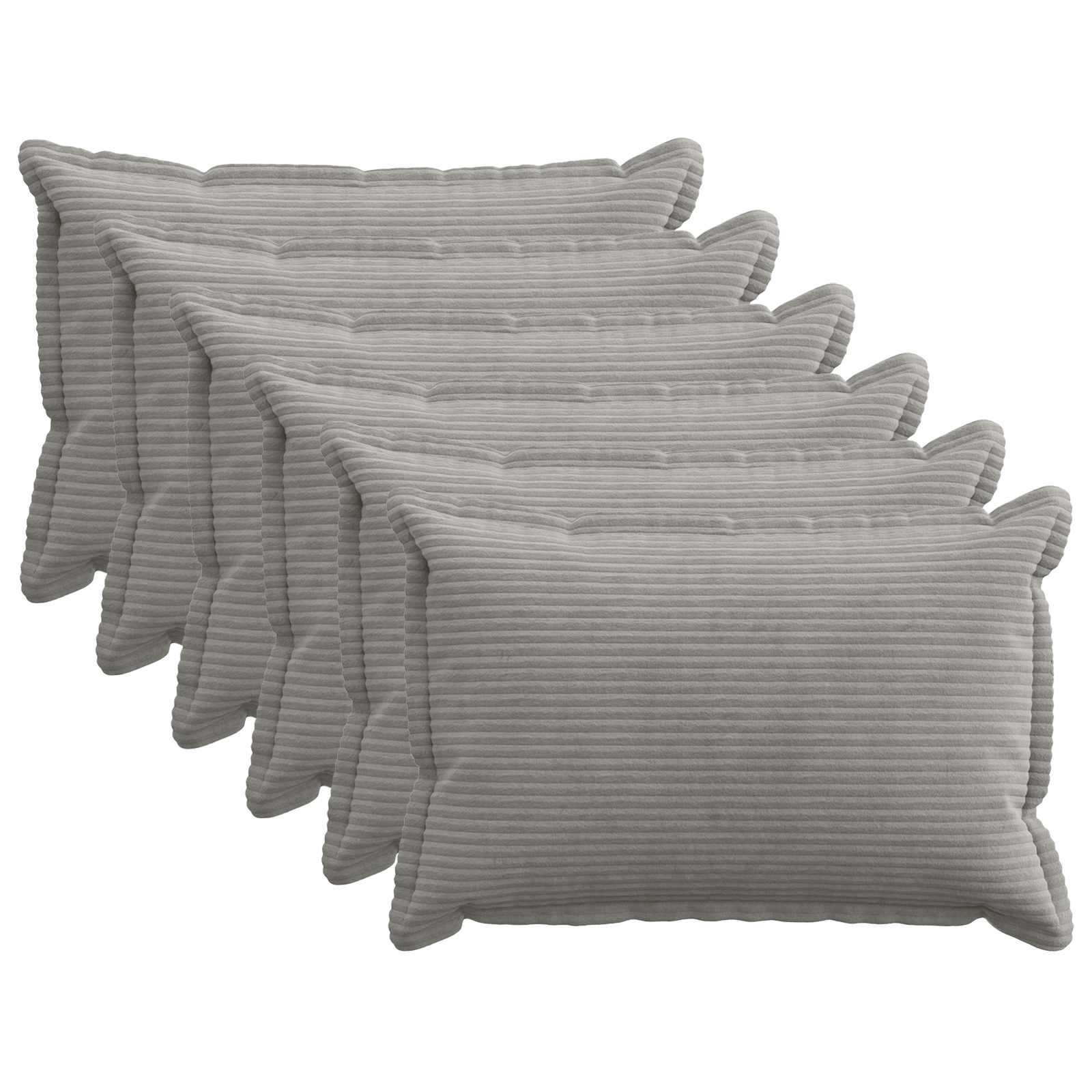vidaXL Cushion Cover 6 pcs HOUTEN Light Grey 50 x 75 cm Corduroy 1