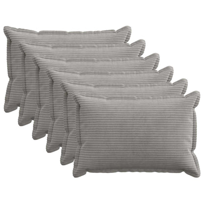 vidaXL Cushion Cover 6 pcs HOUTEN Light Grey 50 x 75 cm Corduroy 1
